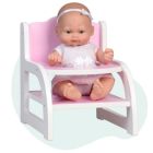 Mini Baby Coquet Wooden High Chair With A Doll Size 28Cm