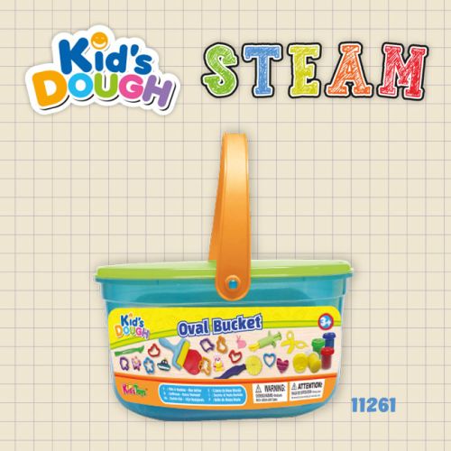 KID'S DOUGH OVAL BUCKET 4 X 56G/2OZ DOUGH POT EACH WITH SHRINK-WRAP