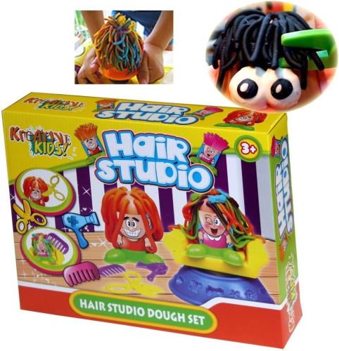 KID'S DOUGH HAIR STUDIO 4 X 50G DOUGH POT EACH IN PRINTED BO