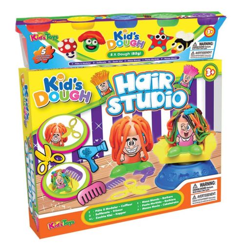 KID'S DOUGH HAIR STUDIO 4 X 50G DOUGH POT EACH IN PRINTED BOX