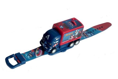 PULL BACK TRUCK KIDS PROJECTOR WATCH-CAPTAIN AMERICA