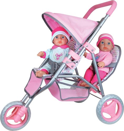 TWIN JOGGER WITH 2 BABY DOLLS