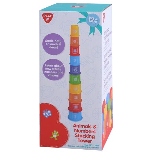 PLAY GO ANIMALS AND NUMBERS STACKING TOWER