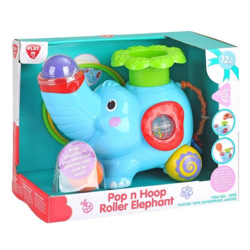 PLAY GO POP N HOOP ROLLER ELEPHANT BATTERY OPERATED