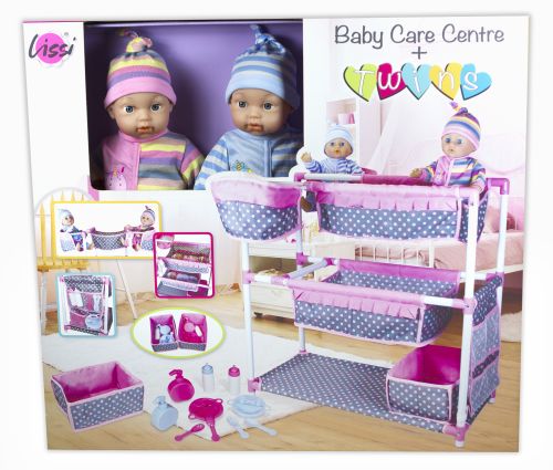 LISSI DOLL 30INCH TWIN BABY DOLL WITH BABY CARE CENTRE