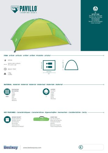  Bestway -  Beach Tent  (79 X 51 X 35 Inches)