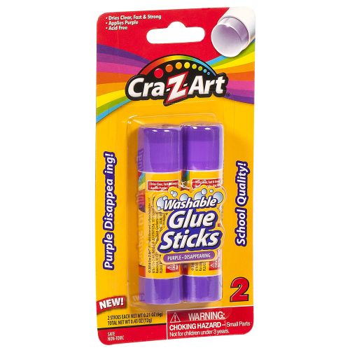 Crazart 2 X Washable Purple Dissappearing Glue Sticks