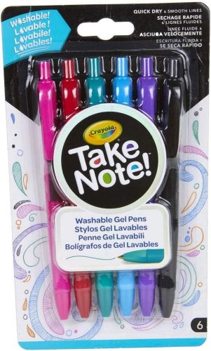 Crayola 6 Ct Take Note! Washable Gel Pens