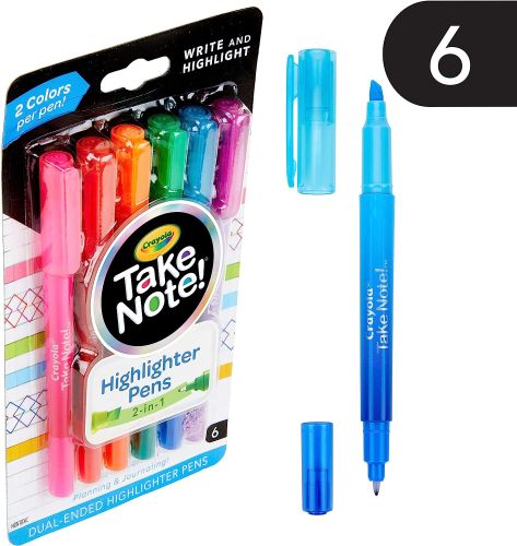 Crayola Take Note! Write & Highlight Pens