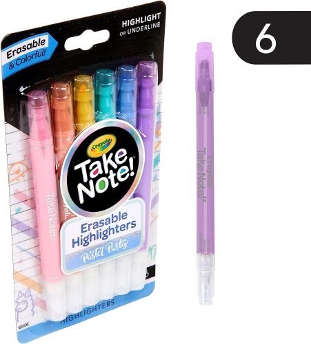 6 Ct. Take Note! Erasable Highlighters Pastel Party