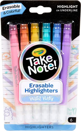 6 Ct. Take Note! Erasable Highlighters Pastel Party