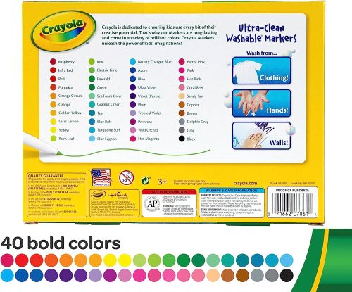 40 Ct. Ultra-Clean Washable Assorted  Fine Line  Colormax Ma