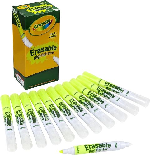 12 Ct. Bulk Set Dual-Ended Erasable Highlighter