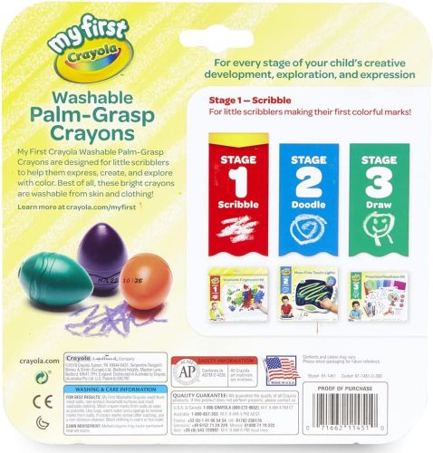 6 Ct. Washable Palm-Grasp Crayons