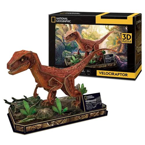 CUBICFUN - NATIONAL GEOGRAPHIC 3D PUZZLE DINO VELOCIRAPTOR, 63 PIECES