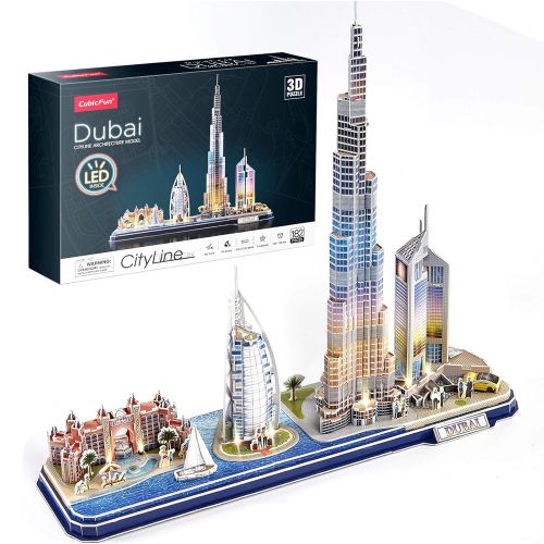 CUBICFUN - NATIONAL GEOGRAPHIC 3D PUZZLE LED CITY LINE DUBAI, 182 PIECES