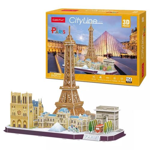 CUBICFUN - 3D PUZZLE CITYLINE PARIS ARCHITECTURE BUILDING, 114 PIECES