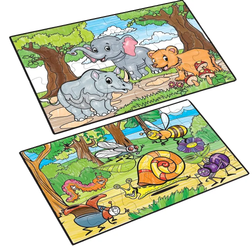 64 X 90 Cm Animal Puzzle With 12 Color Pen