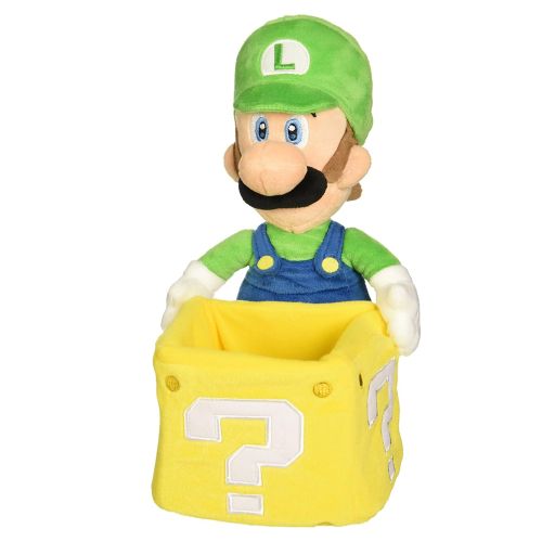 NINTENDO - SUPER MARIO LUIGI WITH COIN BLOCK PLUSH, 10INCH