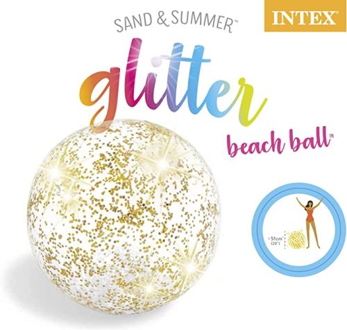 Intex Inflatable Transparent Glitter Beach Balls 51Cm
