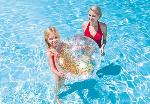 Intex Inflatable Transparent Glitter Beach Balls 51Cm