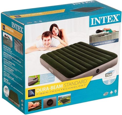 Intex Queen Dura-Beam Downy Airbed With Foot Bip