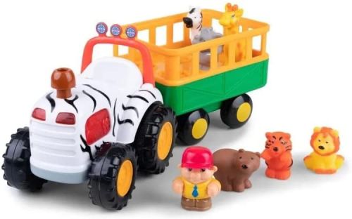 KIDDIELAND SAFARI TRACTOR WITH ANIMAL TRAILER