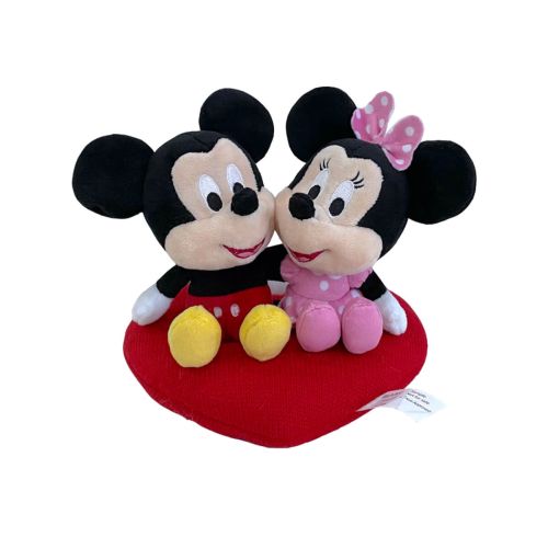 DISNEY PLUSH MICKEY & MINNIE HEART CUSHION