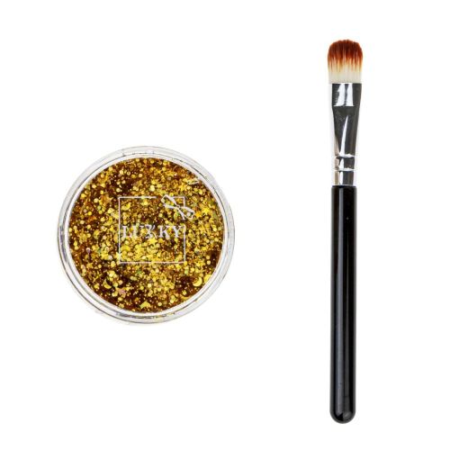 Lukky Body Glitter Gel with Brush 0.85 Fl.Oz. Gold