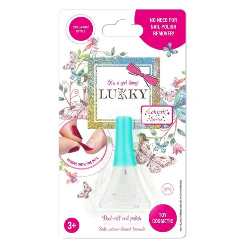 LUKKY - PEEL-OFF NAIL POLISH CONFETTI 0.19 FL.OZ. 01K PEARL WITH GLITTER