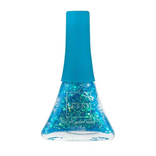 Lukky Peel-Off Nail Polish Confetti-Mix 0.19 Fl.Oz. Turquoise Pearl with Glitter