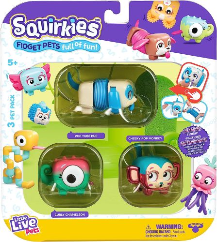 Little Live Pets Squirkies Metallic Cheeky Pop Monkey 3 Pack