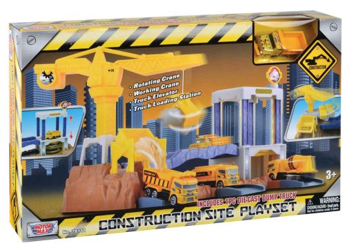 MOTORMAX - DIECAST CAR CONSTRUCTION SITE PLAYSET