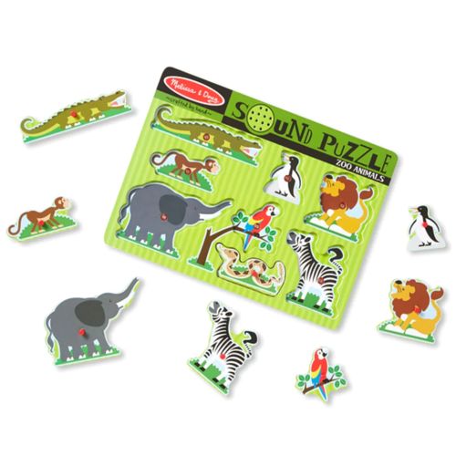 MELISSA & DOUG - ZOO ANIMALS SOUND PUZZLE, 8 PIECES