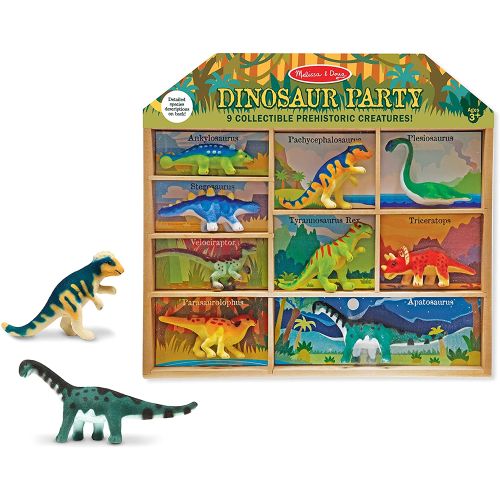 MELISSA & DOUG - DINOSAUR PARTY PLAY SET, 9 PIECES