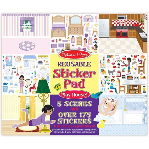 MELISSA & DOUG - REUSABLE STICKER PAD PLAY HOUSE, 175 STICKERS