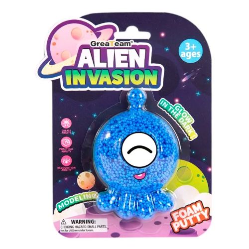 GREATEAM - ALIEN INVASION FOAM PUTTY, GLOW IN THE DARK