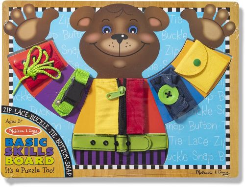 MELISSA & DOUG - WOODEN BASIC SKILLS BOARD AND PUZZLE, 6 PIECES