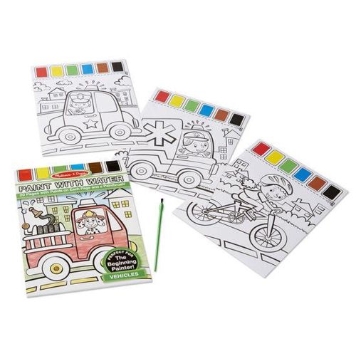 MELISSA & DOUG - PAINT WITH WATER VEHICLES SCRATCH ART NOTEBOOK