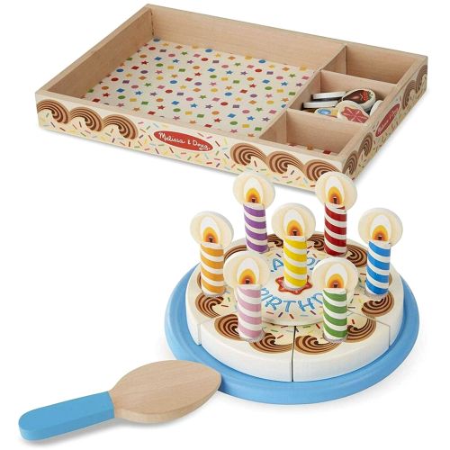 MELISSA & DOUG - WOODEN BIRTHDAY CAKE, 34 PIECES