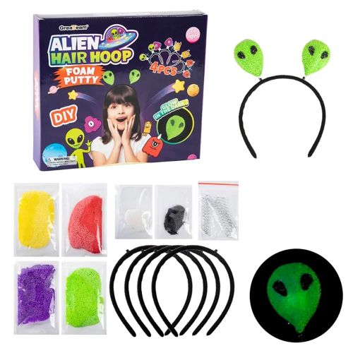 GREATEAM - DIY ALIEN HAIR HOOP FOAM PUTTY, 4 PIECES