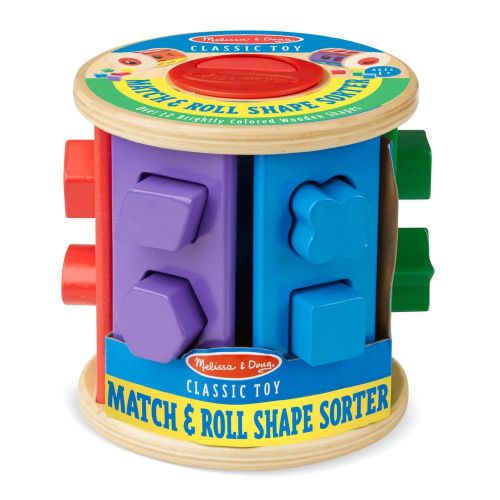 MELISSA & DOUG - WOODEN MATCH AND ROLL SHAPE SORTER