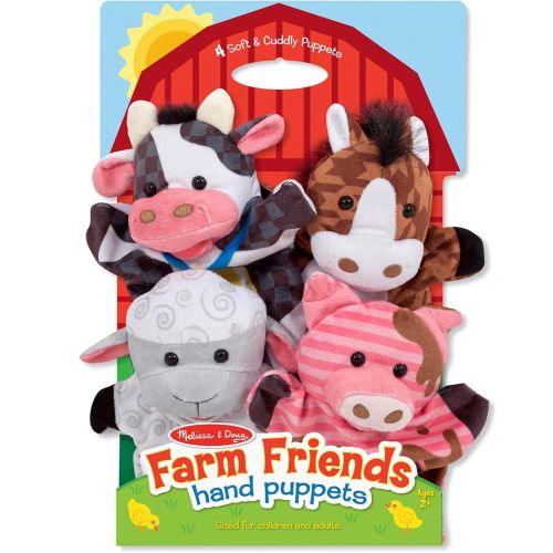 MELISSA & DOUG - FARM FRIENDS HAND PUPPETS, 4 PIECES