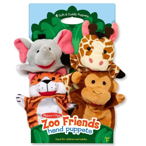 MELISSA & DOUG - ZOO FRIENDS HAND PUPPETS, 4 PIECES