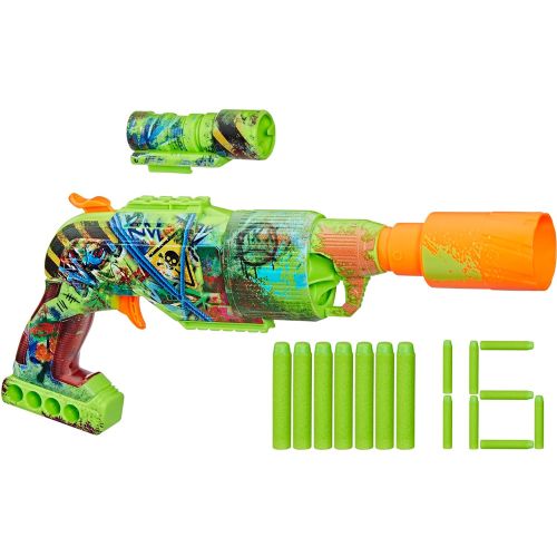 NERF - ZOMBIE DRILLER DART BLASTER WITH 16 DARTS