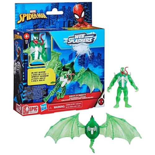 SPIDER-MAN WEB SPLASHERS GREEN SYMBIOTE HYDRO WING BLAST FIGURE