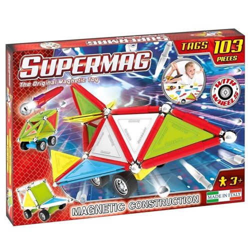 SUPERMAG - TAGS WHEELS MAGNETIC CONSTRUCTIONS SET, 103 PCS