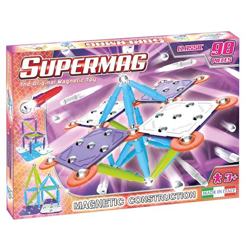 SUPERMAG - CLASSIC TRENDY MAGNETIC CONSTRUCTIONS SET, 98 PCS