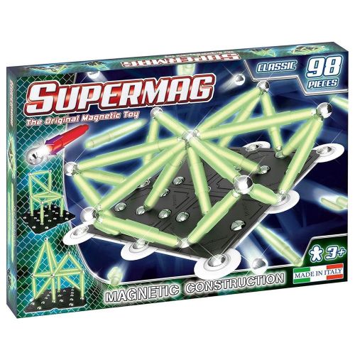 SUPERMAG - CLASSIC GLOW MAGNETIC CONSTRUCTIONS SET, 98 PCS