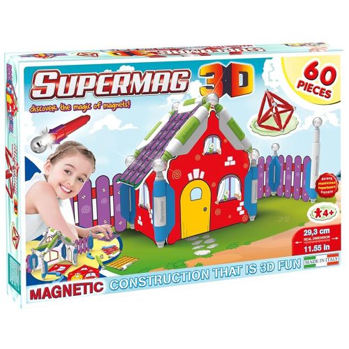 SUPERMAG - 3D HOUSE MAGNETIC CONSTRUCTIONS SET, 60 PCS